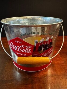 Drink Coca-Cola in Bottle Tin Metal Bucket Cooler Coke Promotionable Advertising